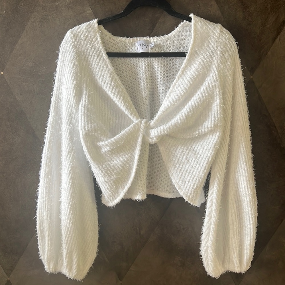 White Polly eyelash sweater- size US 4